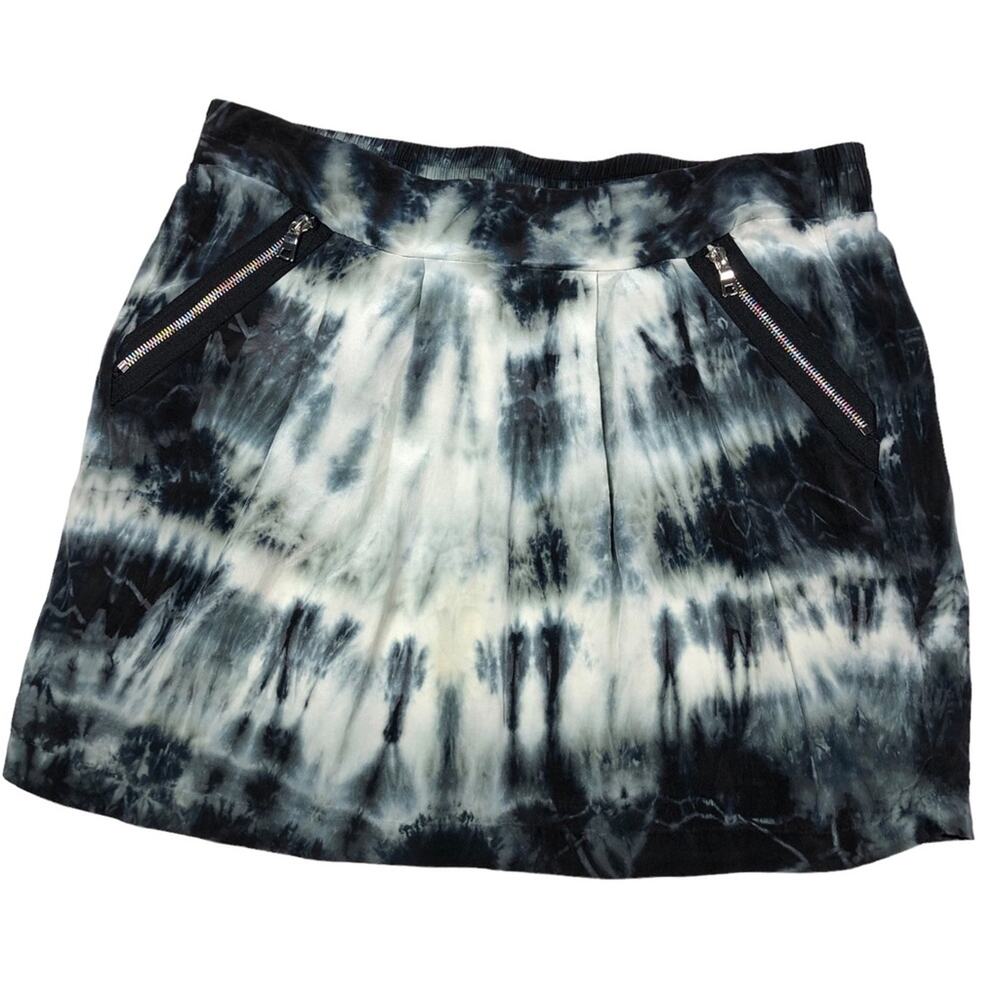 Gypsy 05 blue/white silk tie dye skirt medium